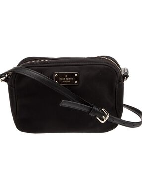 kate spade Black Nylon Crossbody Camera Bag with Gold Plate***